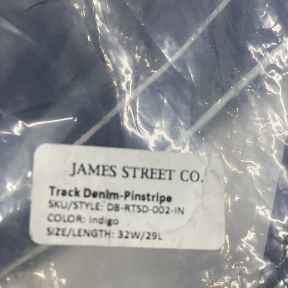 James Street Men’s Pinstripe Track Denim Jeans Size 32x29 Medium Blue - Picture 10 of 10